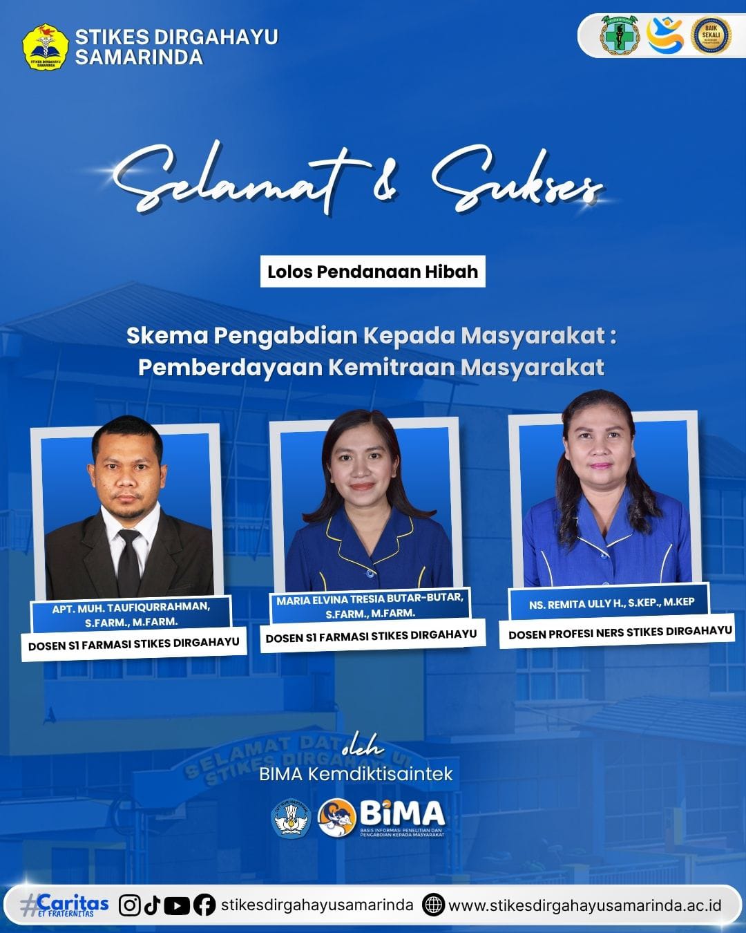 Dosen STIKES Dirgahayu Samarinda Lolos Pendanaan Hibah BIMA Kemdiktisaintek Tahun 2026
